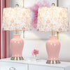 Modern Ceramic Table Lamps Set of 2, 23" White Ceramic Lamps for Living Room, Rustic Farmhouse Bedside Lamp with Ginger Jar Design, Elegant Bedroom Lamp for Nightstand Desk Side End Table Home Decor