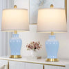 Modern Ceramic Table Lamps Set of 2, 23" White Ceramic Lamps for Living Room, Rustic Farmhouse Bedside Lamp with Ginger Jar Design, Elegant Bedroom Lamp for Nightstand Desk Side End Table Home Decor