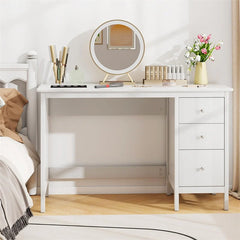 Computer Desk with 3 Storage Drawers, 48" Modern Home Office Desk with Spacious Desktop, Compact Study Writing Desk Workstation for Bedroom