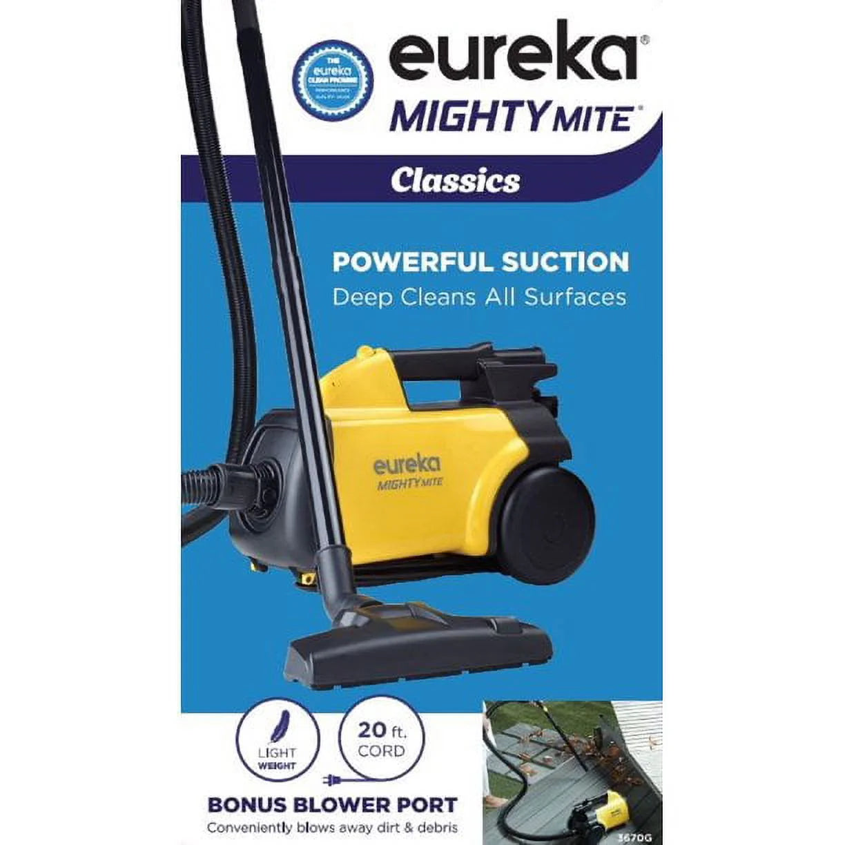 Eureka Mighty Mite 3670G Corded Canister Vacuum Cleaner, Yellow, Pet