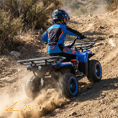 24V Kids ATV Ride On Quad, Electric 4 Wheeler Toy with 5Mph Max Speed, LED Headlights, Music, Front & Rear Storage for Boys Girls