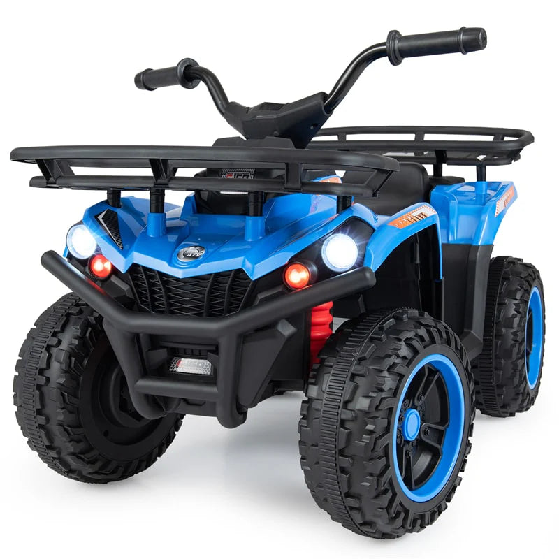 24V Kids ATV Ride On Quad, Electric 4 Wheeler Toy with 5Mph Max Speed, LED Headlights, Music, Front & Rear Storage for Boys Girls